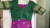 Picture of Dark magenta & Emerald Green Silk Saree with custom Blouse 