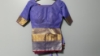 Picture of Never worn Lavender and red pure chanderi saree with custom made blouse 