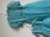 Picture of Mom(34) & Daughter(3y) combo blue net hand embroidery long frocks 