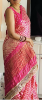 Picture of Pink and cream Ajrak Modal silk saree with stylish sleeveless blouse