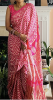 Picture of Pink and cream Ajrak Modal silk saree with stylish sleeveless blouse