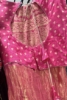 Picture of Pink and cream Ajrak Modal silk saree with stylish sleeveless blouse