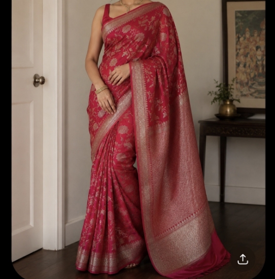 Picture of Royal pink fancy banarasi saree