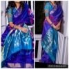 Picture of Royal Blue Kuppadam Handloom Saree with  Tissue Pallu with matching tissue blouse