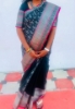 Picture of Black and pink semi silk saree