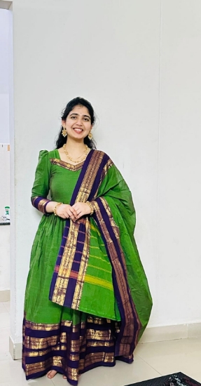 Picture of PL728 Kanchi cotton long frocks with dupatta