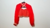 Picture of PL729 Indowestern red Cape style 3 piece set