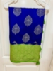 Picture of Royal blue with parrot-green border  saree