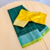Picture of New Green and Yellow semi pattu saree 