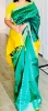 Picture of New Green and Yellow semi pattu saree 