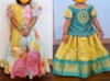 Picture of Little muffet Floral girl lehenga set and benaras pattu langa combo