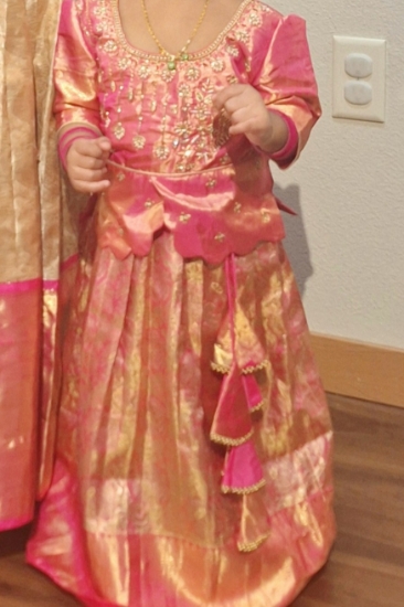 Picture of Traditional Kanchi Pattu Langa with Work Blouse 2Y