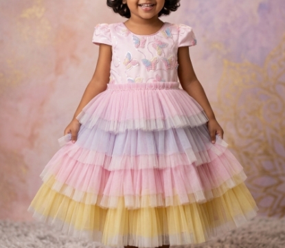 Picture of Pastel layered tulle frock 2-4Y