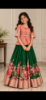 Picture of Green floral Lehanga with peach blouse