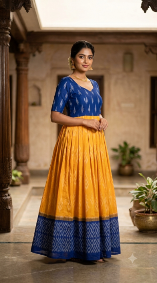 Picture of Brand new double ikkat cotton dress