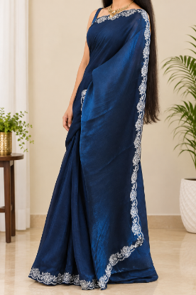 Picture of Trending dual tone party wear  silk saree