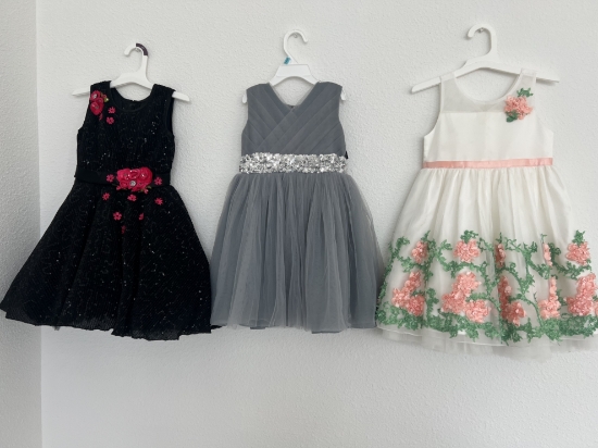 Picture of 3 Partywear cancan frocks for the price of 1 with sequence and floral design 2-4Y