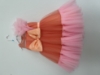 Picture of Orange and pink party wear frock for 3-4Y old with ruffles