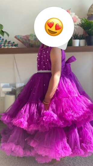Picture of Big ghera ruffle partywear kids frock for 2-4Y girl